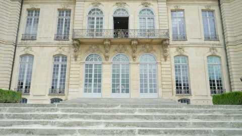 Facade of an old architectural building with steps. Paris Stock-Footage 247972680