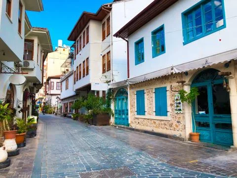 A facade of an old building in Antalya Old town Kaleici Photos