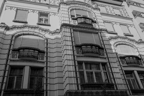 Facade of old building in centre of Budapest ,Hungary, Stock Photos