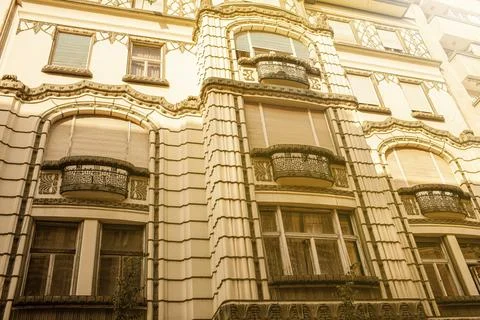 Facade of old building in centre of Budapest ,Hungary, Stock Photos