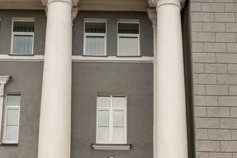 Facade of an old building with columns Stock Photos