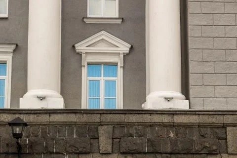Facade of an old building with columns Foto stock