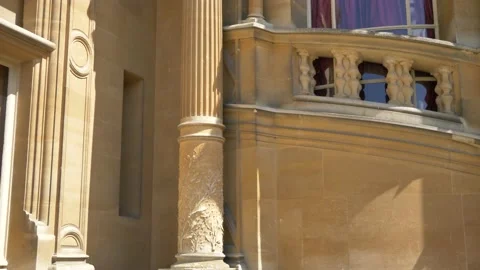 Facade of an old building slide up 库存影片 133201726