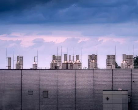 Facade of an old factory Stock Photos