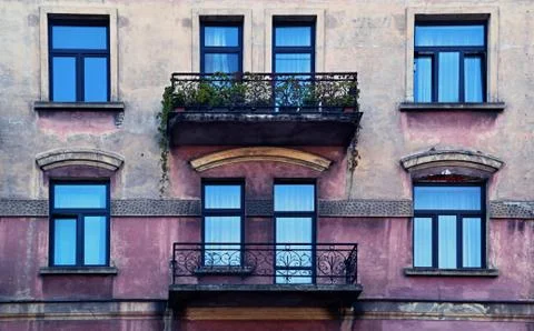 Facade of an old house Stock Photos