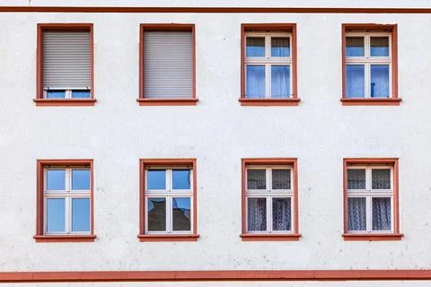 Facade of an old house with window Stock Photos