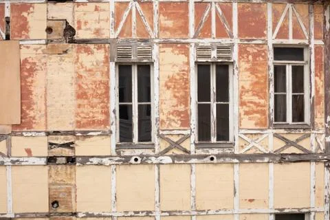 Facade of an old timber framed brick house Stock Photos