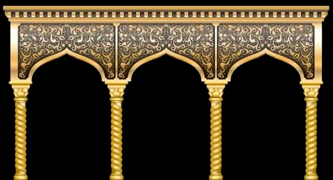 Facade with ornament Stock Illustration