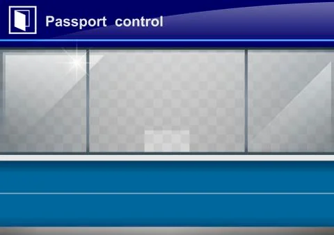 Facade passport control points Stock Illustration
