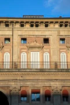 Facade on Piazza Maggiore - Main Square; Bologna Stock Photos