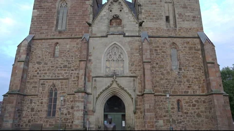 The facade of the Protestant church dedicated to St. Martin Stock Footage 170393402
