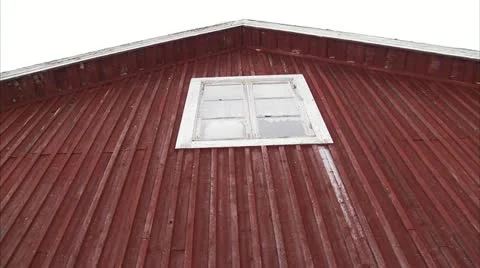 The facade of a red house in the winter Stock Footage 11333216