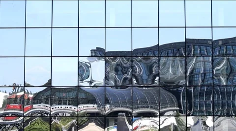 Facade reflection city Stock Footage 8679273