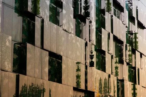 A Facade of Reflections in Moscow Stock Photos