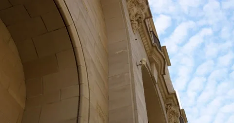 Facade of a regency architecture style building in downtown Los Angeles Stock Footage 183756593