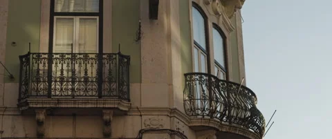 Facade of residential building in Lisbon Stock Footage 151395074