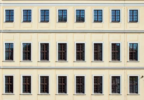 Facade of an restored house Foto stock