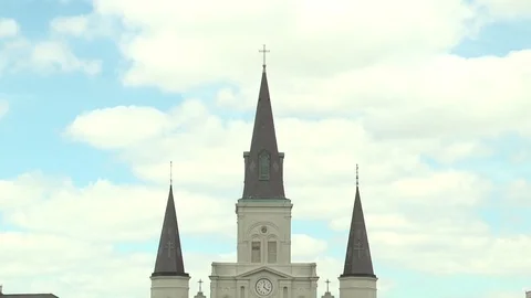 Façade of Saint Louis cathedral Stock Footage 84510527