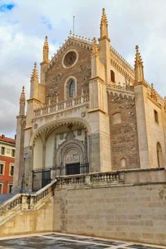 Facade of san jeronimo el real church, madrid, spain Stock Photos