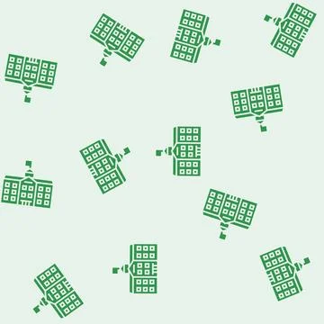 Facade school building glyph seamless pattern Ilustración de archivo