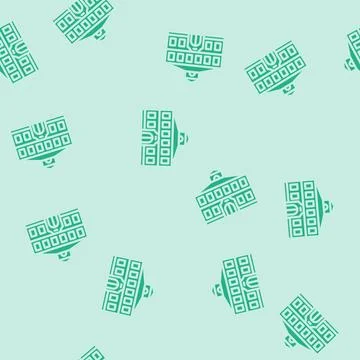 Facade school building glyph vector seamless pattern Ilustración de archivo