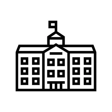 Facade school building line icon vector illustration Ilustración de archivo
