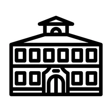 Facade school building line icon vector illustration Ilustración de archivo