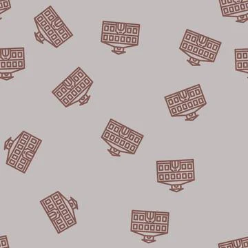 Facade school building line vector seamless pattern Ilustración de archivo