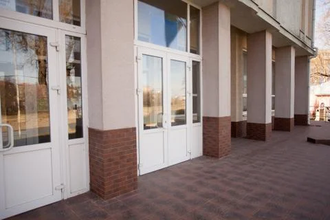 Facade of the school building Stock Photos