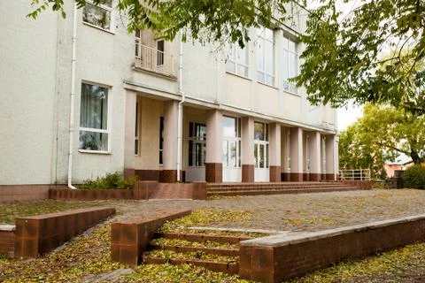 Facade of the school building Fotos de archivo