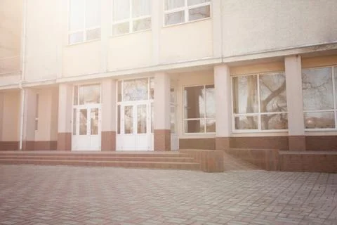 Facade of the school building Fotos de archivo