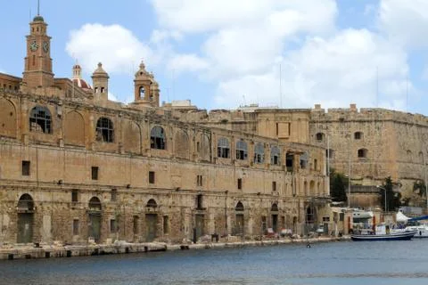 Facade in senglea. Stock Photos