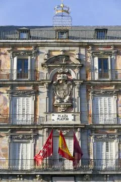 Facade Shield, main square Madrid, Spain. 写真素材