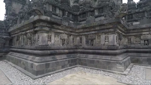 The facade of Shiva Temple, Prambanan, Java, Indonesia Stock Footage 156692251