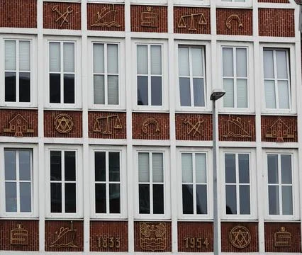 Facade of the Sparkasse Emden  Stock Photos