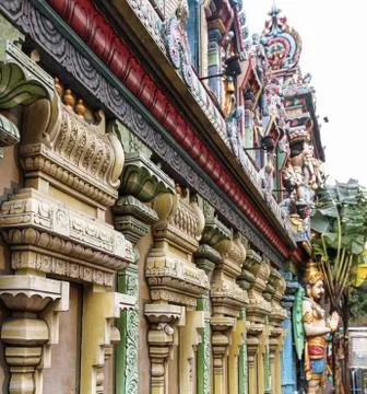 Facade of Sri Krishnan Temple at Waterloo Street Stock Photos