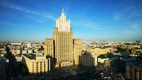 Facade Of The State Duma Of Russian Federation, Landmark Stock Footage 124006014