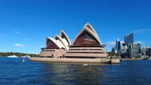 The Facade of the Sydney Opera House Stock Footage 244987897