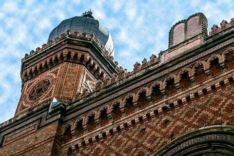 Facade of a synagogue - 2 Stock Photos