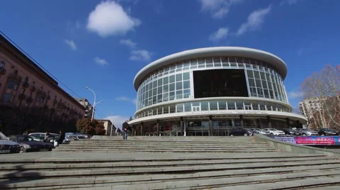 Facade of Tbilisi Philharmonic Hall Stock Footage 50306149