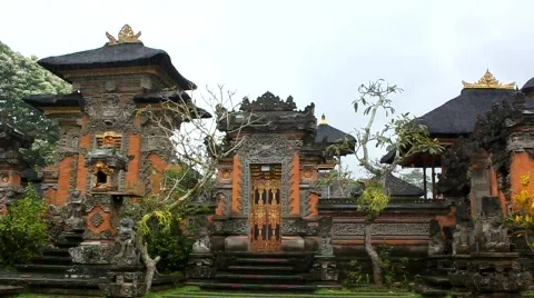 Facade of temple and rain Stock Footage 781999