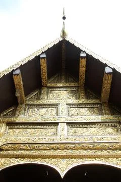 Facade of temple Stock Photos