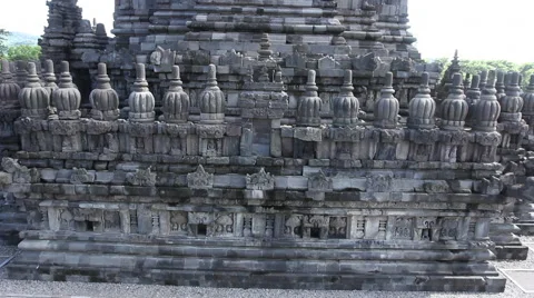 Facade of the temple Prambanan Stock Footage 49961035