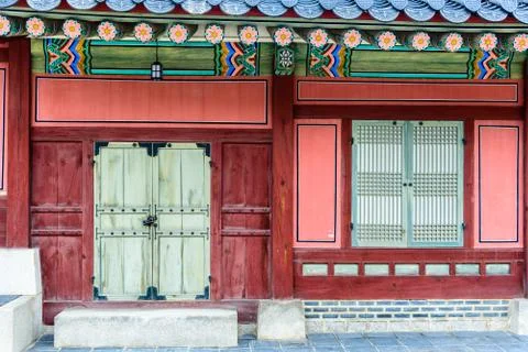 Facade of a traditonal korean building Stock Photos