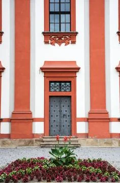 Facade of troja castle Stock Photos
