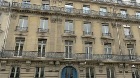 The facade of a typical parisian building Stock Footage 57219544