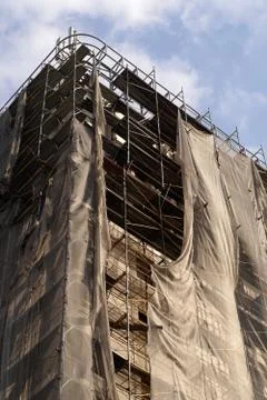 Facade under construction Stock-Fotos