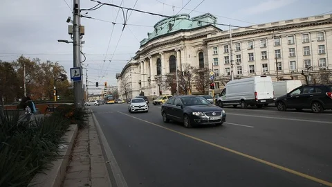 Facade of University of Sofia St. Kliment Ohridski, Bulgaria. Stock Footage 119884828