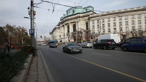 Facade of University of Sofia St. Kliment Ohridski, Bulgaria. Stock Footage 119884898