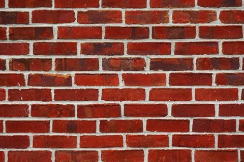 Facade view of old brick wall background Stock Photos